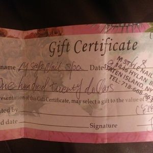 Gift certificate